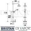 Bristan Cardinal Shower Rigid Riser Diverter Shower Handset Dimensions